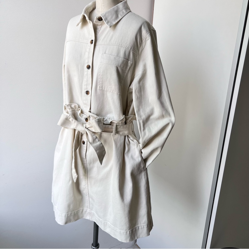Off White Denim Zara dress belted - Picture 2 of 14
